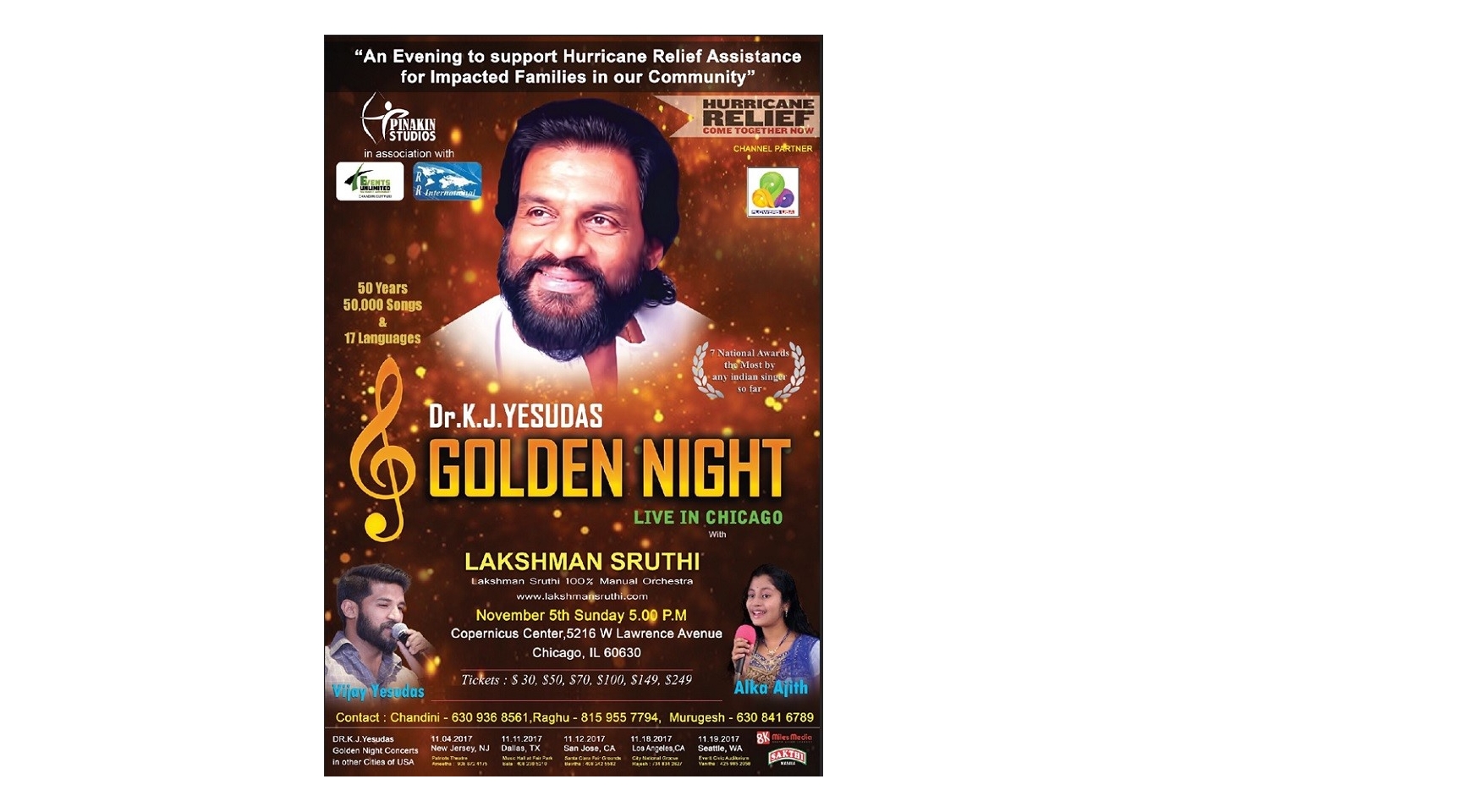 K.j. Yesudas Live In Chicago Buy Tickets Online | Chicago , Sun , 2017-11-05 | ThisisShow